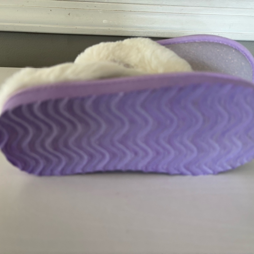 Magellan Outdoors Sparkly Lavender Kids hard sole Slippers - Picture 8 of 10